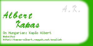 albert kapas business card