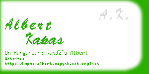 albert kapas business card